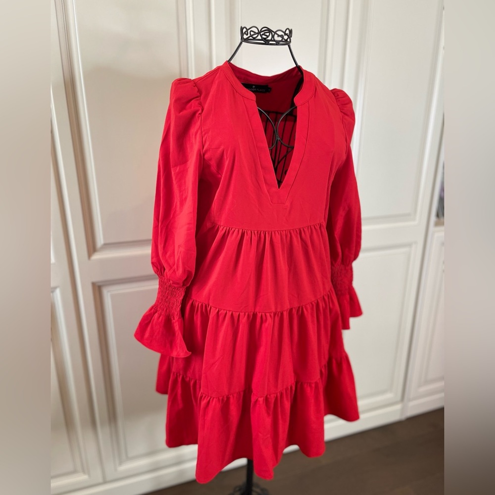 Red Crepe Kenzo Dress, POMANDER PLACE, Size XS, EXCELLENT CONDITION No Flaws - Picture 9 of 17